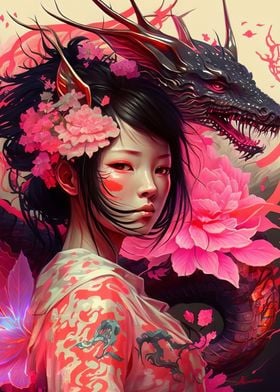 Geisha Dragon Neon