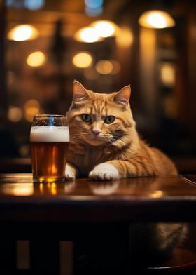 Cat With Beer