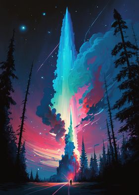 Rocket in the Night Sky