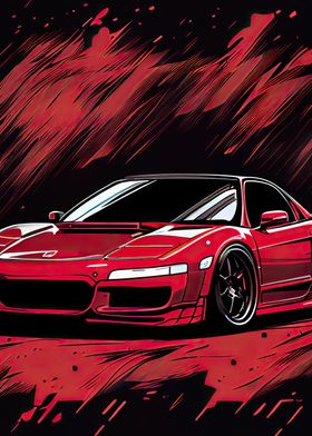 Red Car Illustration