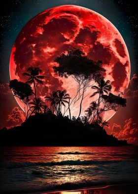 Blood Moon Tropical Island