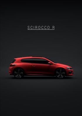 ~ side omfattende Norm 2016 VW Scirocco R Red' Poster by 21 MXM | Displate