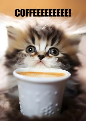 Cute Kitten Coffee Cat 