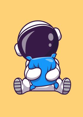 Cute astronaut sleeping