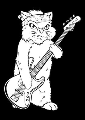 Bass Guitar Bassist Cat