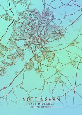 Nottingham  UK City Map