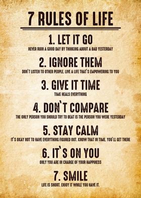 seven rules of life retro