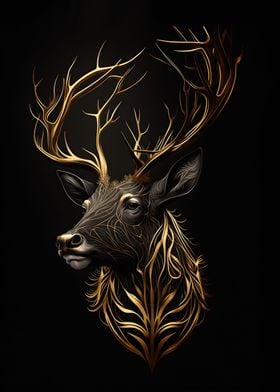 Deer black Gold