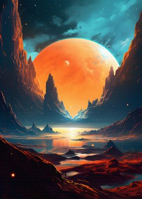 Mountains and Planets Art