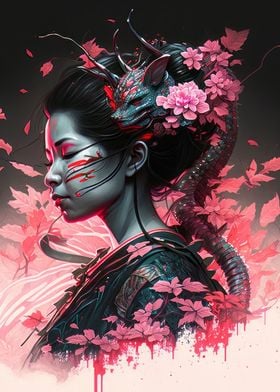 Geisha Dragon Neon