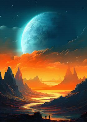 Mountains and Planets Art