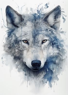 Howling Moon Wolf Poster