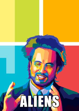 Aliens Meme Wpap Pop Art