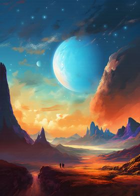 Mountains and Planets Art