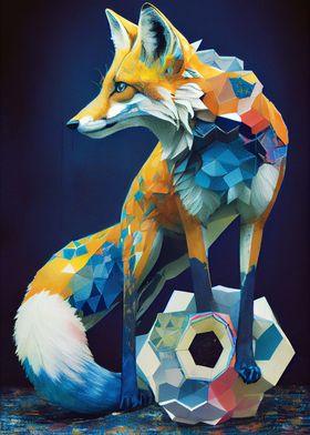 Cyanotype Fox