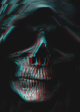 Glitch Grim Reaper Skull