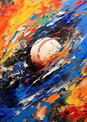 Baseball Abstract Painting