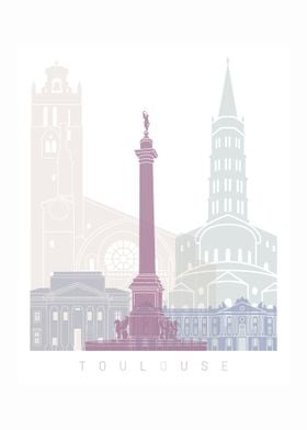 Toulouse skyline poster 