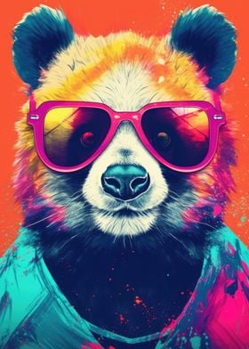 Panda in Pink Sunglasses