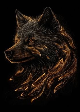 Wolf black gold