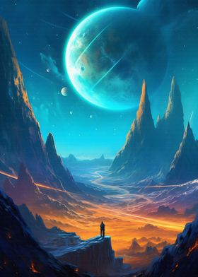 Mountains and Planets Art