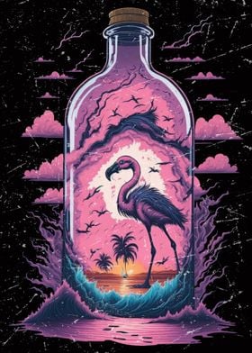 Bottle Flamingo