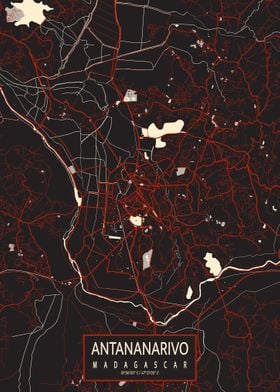 Antananarivo Map Vector