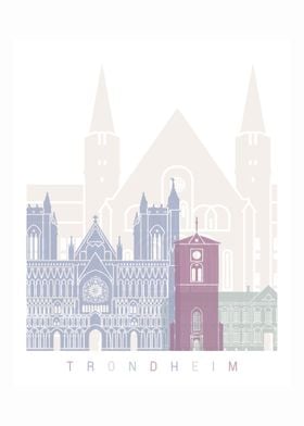 Trondheim skyline poster 