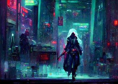Cyberpunk neon city