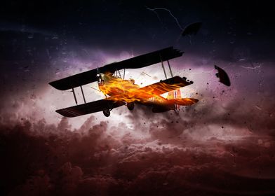 plane and fire