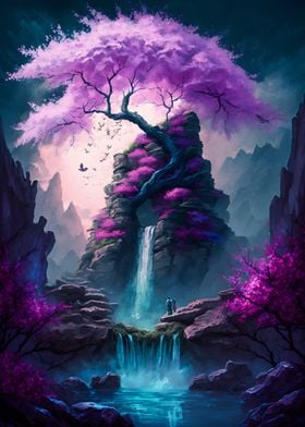 Violet magical tree