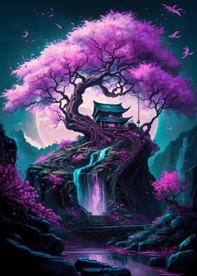 Pink magical tree
