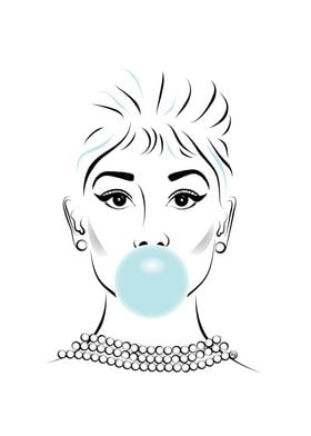 Audrey Hepburn Bubble Gum 