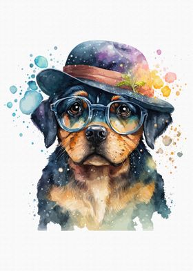 Dogs in  watercolor style