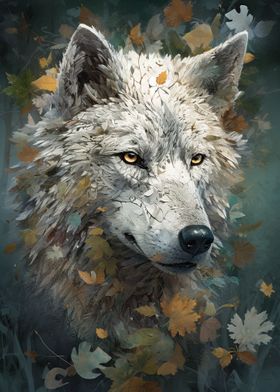 Tribal Wilderness Wolf Art