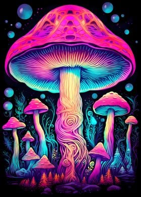 Trippy Mushroom Art