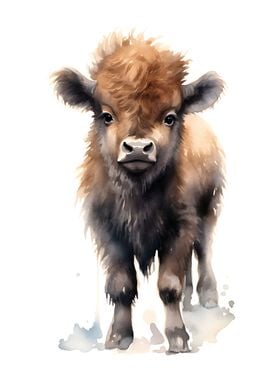 Bison Watercolor