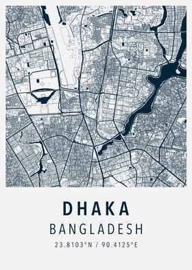 dhaka simple map