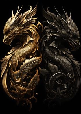 Black gold Dragon