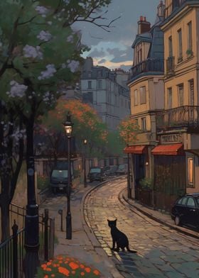 Black Cat on street