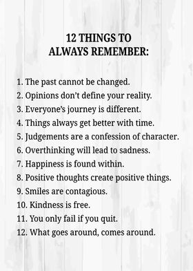 12 Things To Always Rememb