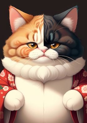 fat cat wear kimono