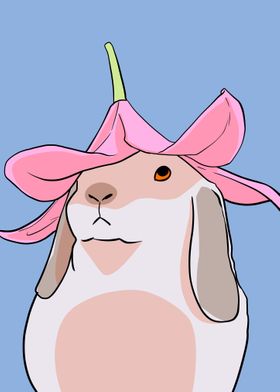 rabbit and flower hat