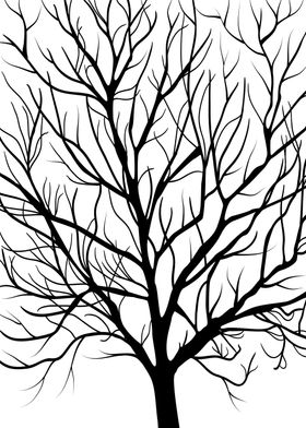 Winter tree silhouette