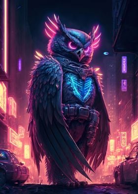 Owl Cyberpunk style