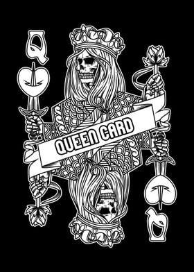  queen card BnW