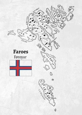 Handdrawn Faroes Map