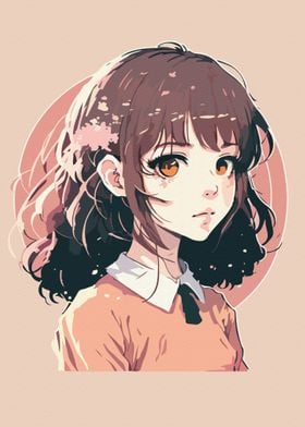 Young girl anime style