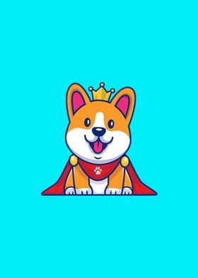 Cute King Corgi Dog 