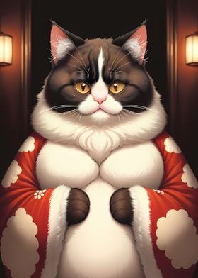 fat cat wear kimono